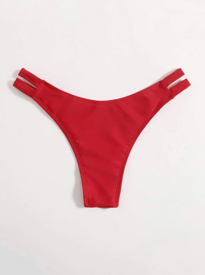 Bottom bikini con abertura color rojo