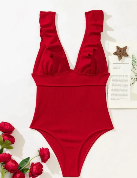 Traje de baño: Sweet red