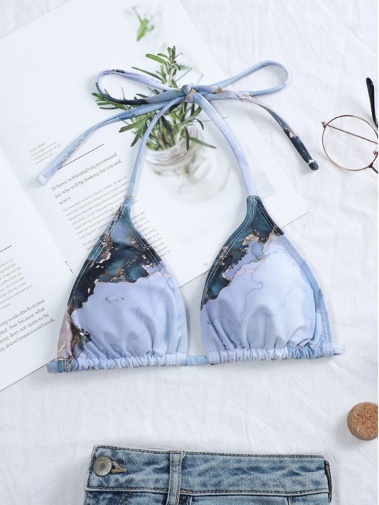 Top bikini triángulo de color de agua